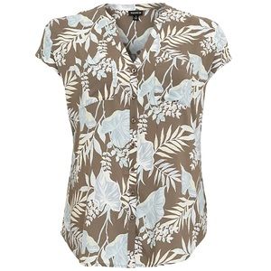 Tropical Print Button Down